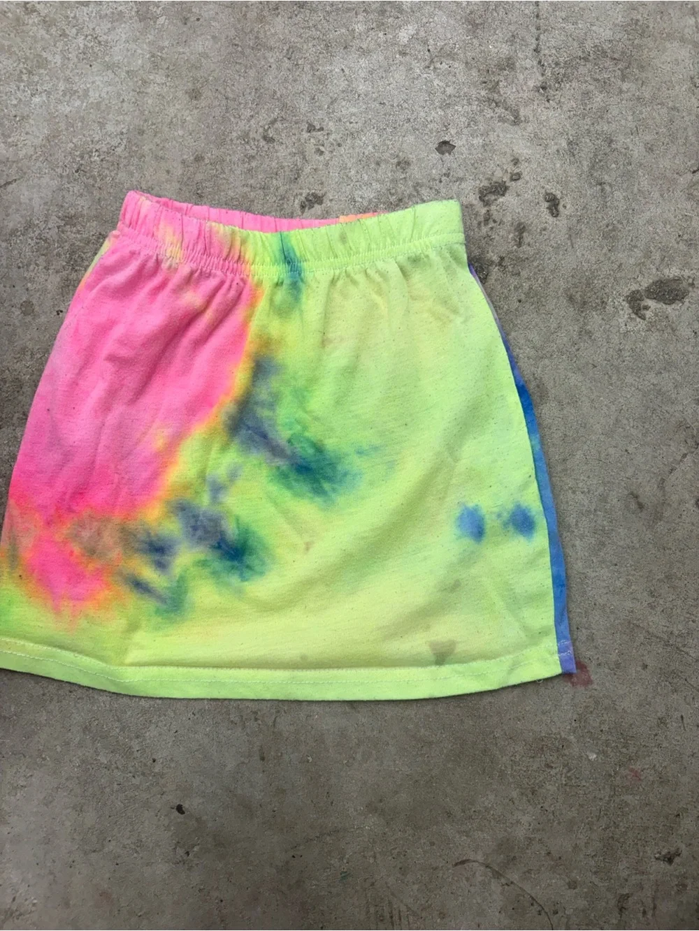 Girls Tie Dye A-Line Skirt Multicolor Elastic Waist Pull On Size 6/7